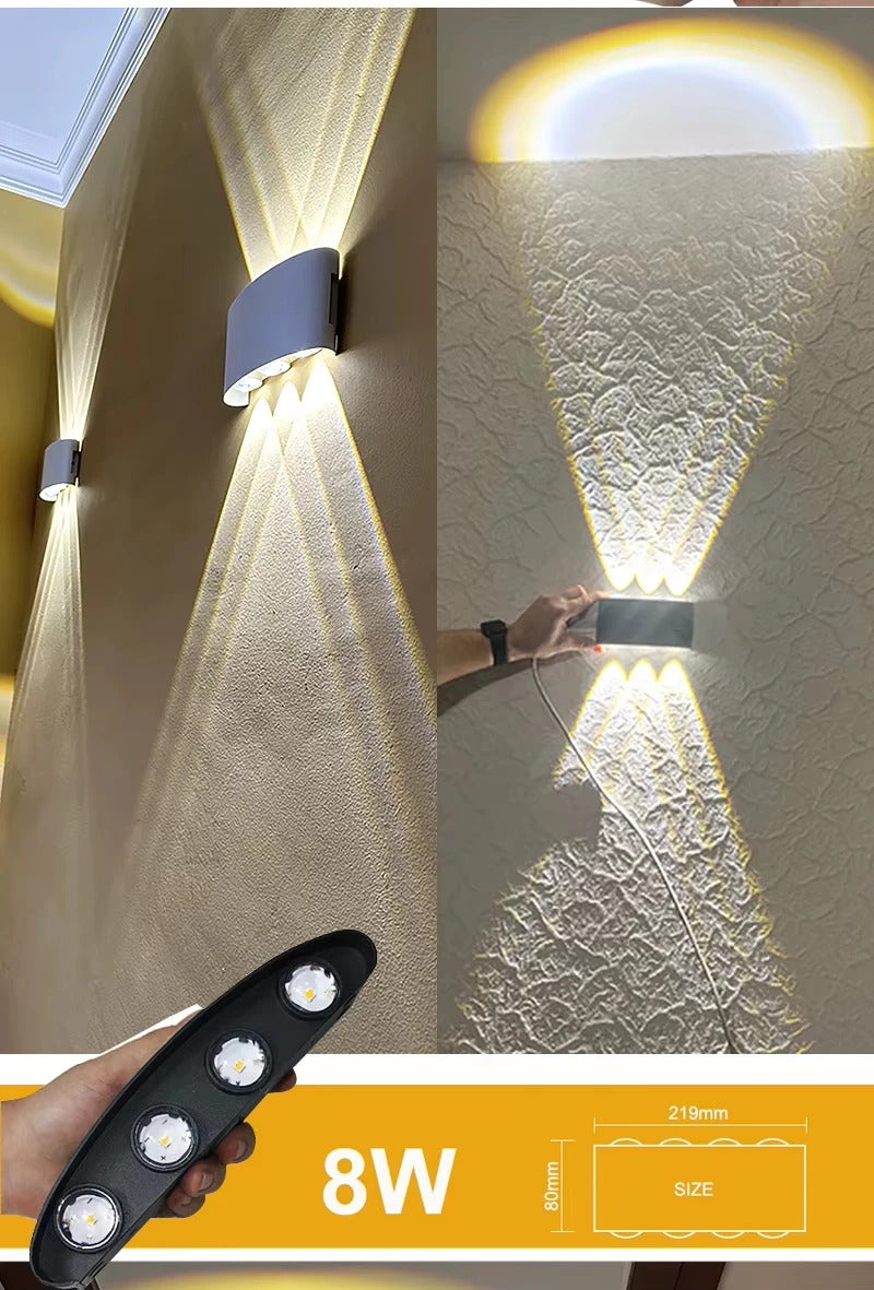 Aluminum LED Wall Lamp Waterproof IP65 interior wall light Up and Down Outdoor Garden Lights Bedroom Living Room Stairs Lighting