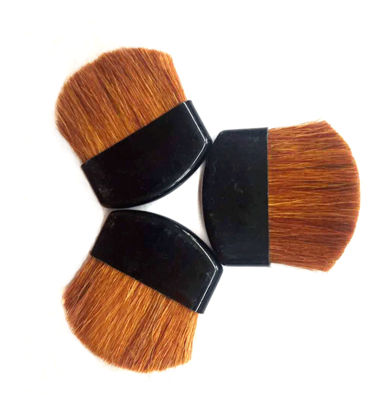 In Stock Flat Blush Brush Goat Hair Flat Brush Yellow Goat Hair Flat Blush Brush Makeup Brush Tool 3.8