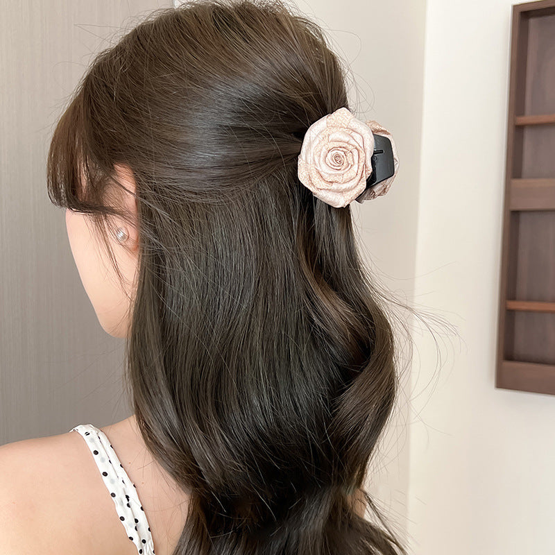 Vacation Organza Flower Hair Clip Travel Outing Hair Accessories Atmosphere Clip Duckbill Clip Hairpin Side Clip Hair Ornament