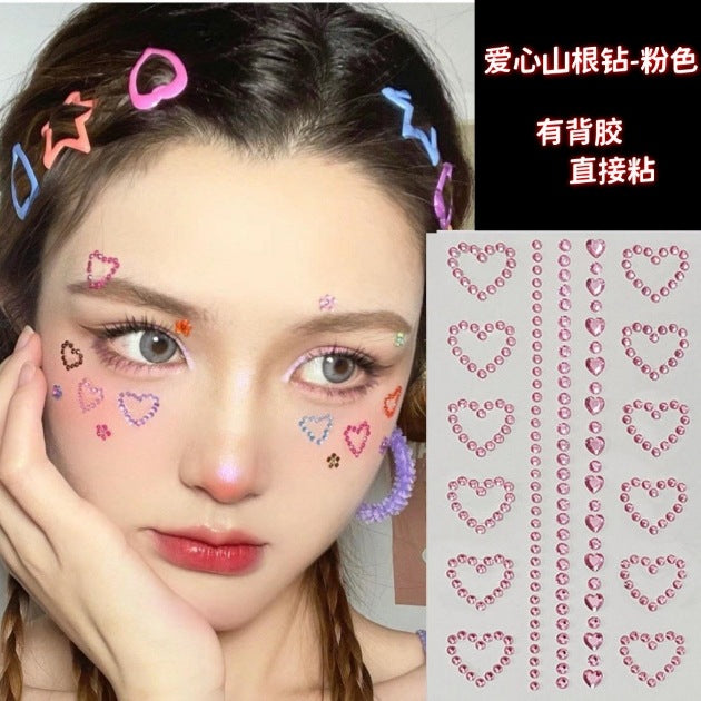 Glitter Gradient Butterfly Wing Tattoo Eye Corner Face Stickers Children's Eye Makeup DIY Stickers Fish Scale Performance Catwalk