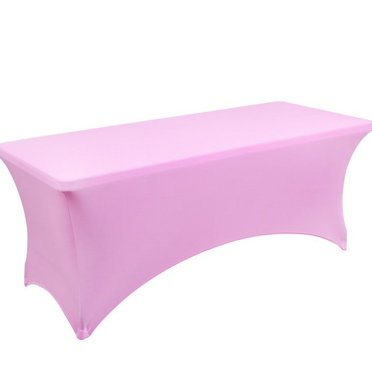 Elastic 6FT Rectangular Table Cover Full Coverage Tablecloth Outdoor Wedding Banquet Event Cocktail Fan-shaped Tablecloth Table Cover