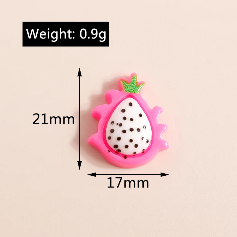 10pcs Mix Cute Mini Fruit Charms Pear Cherry Pineapple Peach Avocado Flat Back Resin Cabochons Scrapbook DIY Jewelry Accessories
