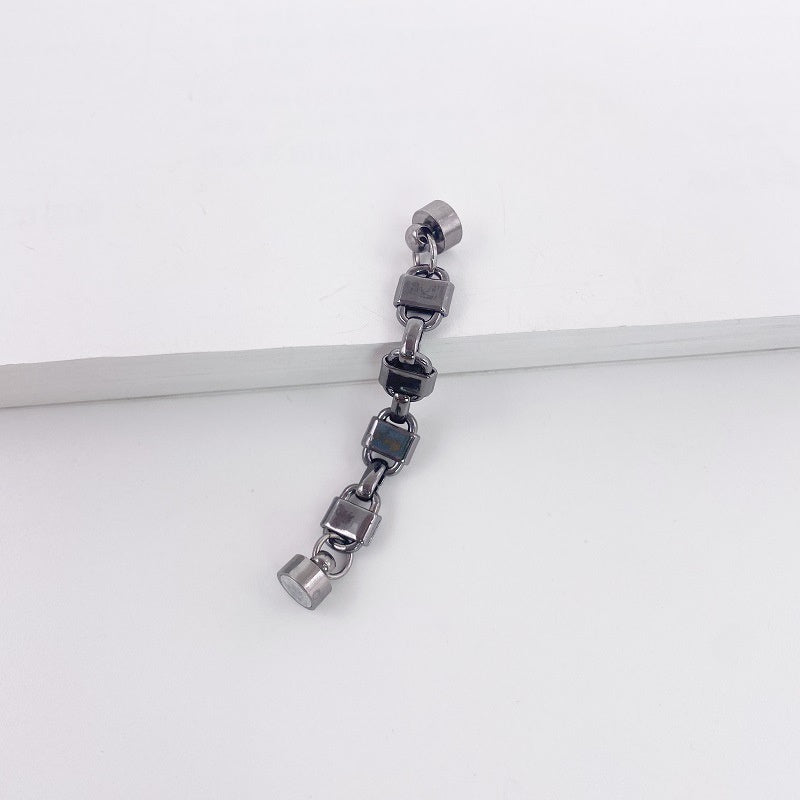Metal Chain Magnetic Hoop Earrings for Women, Simple Versatile Elegant Non-Pierced Round Earrings, Minimalist Style Ear Jewelry