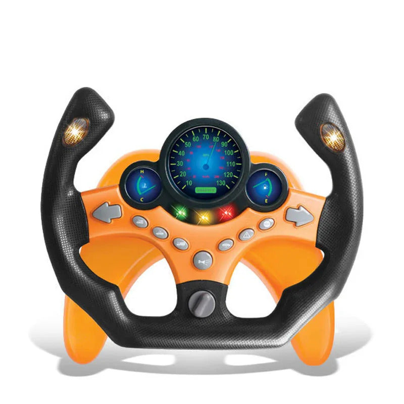 Electric Simulated Driving Steering Controller Portable Wheel Copilot Toy With Light And Sound Educational Sounding For Kid Gift