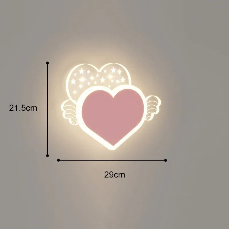 SANDYHA Cute Cartoon Kids Wall Lamp Warm LED Night Light for Children Room Bedroom Nursery Decor Creative Acrylic Lighting
