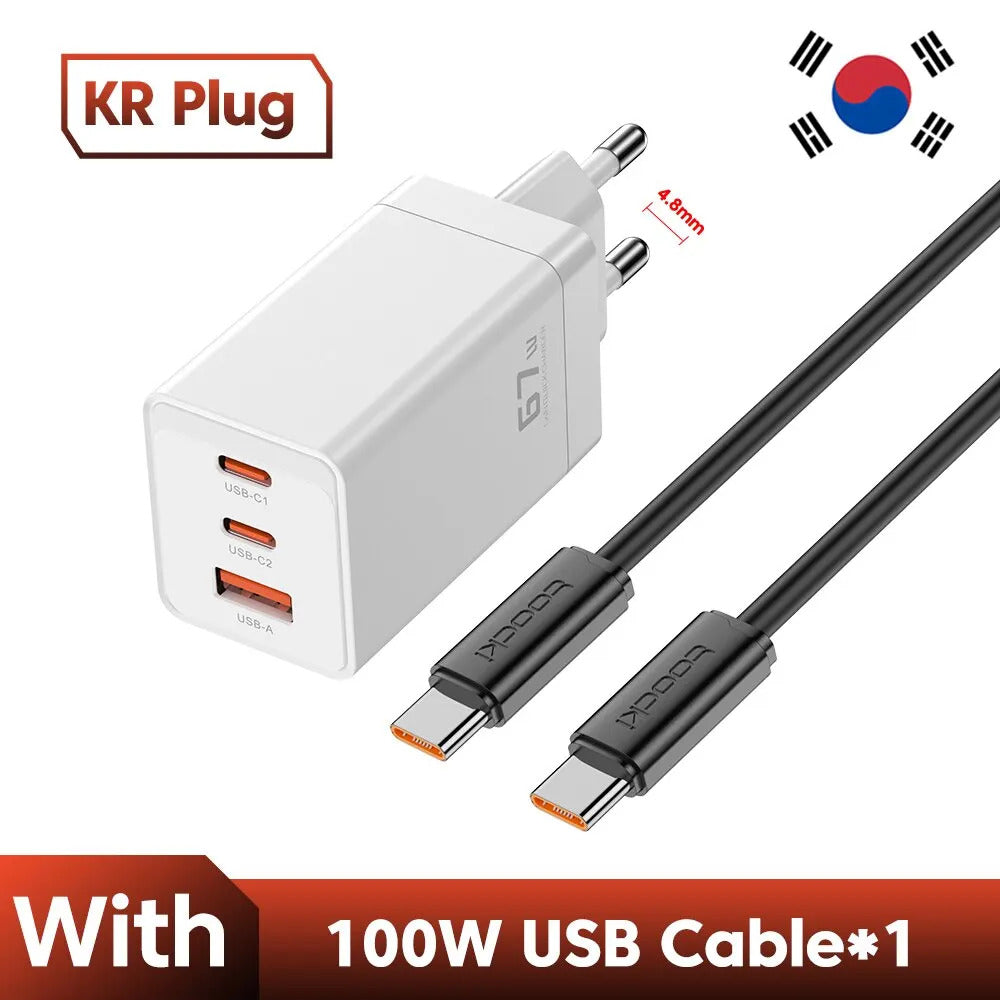 Toocki 67W GaN USB C Charger QC4.0 65W PD 3.0 Type C Fast Charger Quick For iPhone 16 15 14 13 Pro Samsung Xiaomi Huawei MacBook