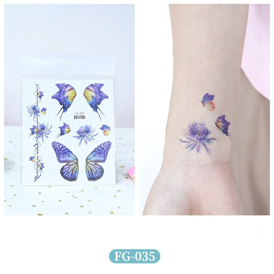 Glitter Gradient Butterfly Wing Tattoo Eye Corner Face Stickers Children's Eye Makeup DIY Stickers Fish Scale Performance Catwalk
