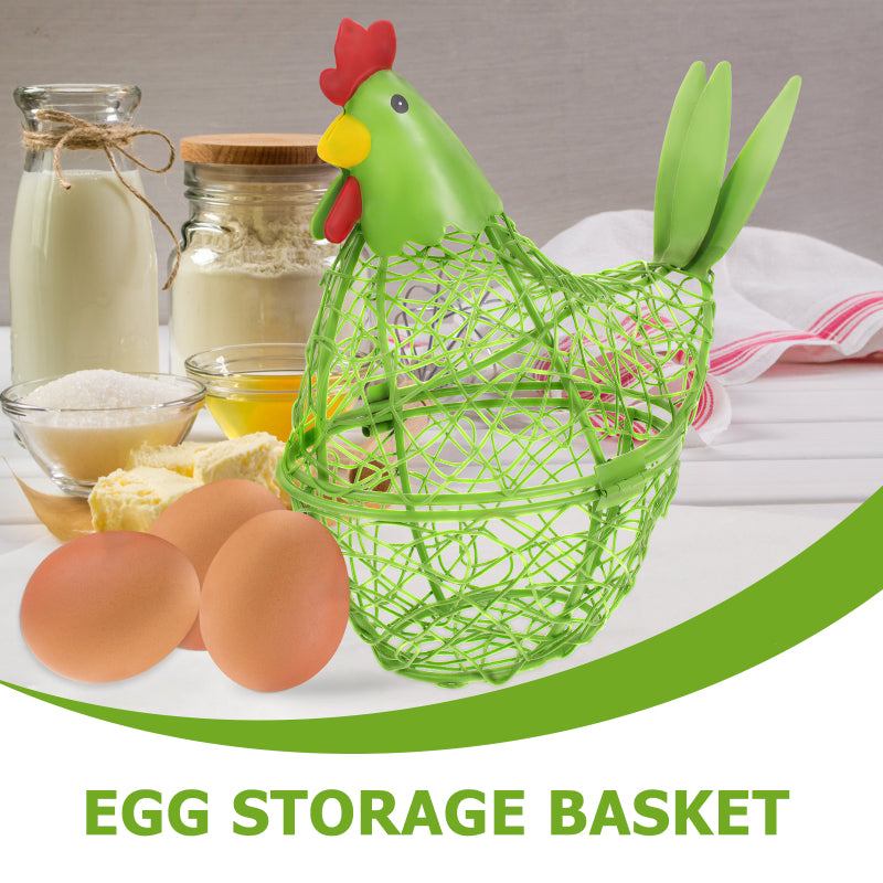 Iron Hen Shaped Egg Basket Kitchen Supply Home Garden Storage Baskets Eggs Container Household Wire Mesh Fruit ganizer