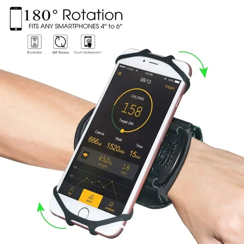 Wristband Phone Holder 180°Rotatable Universal Sports Wristband for iPhone Running Armband for Samsung For OPPO Hiking Biking
