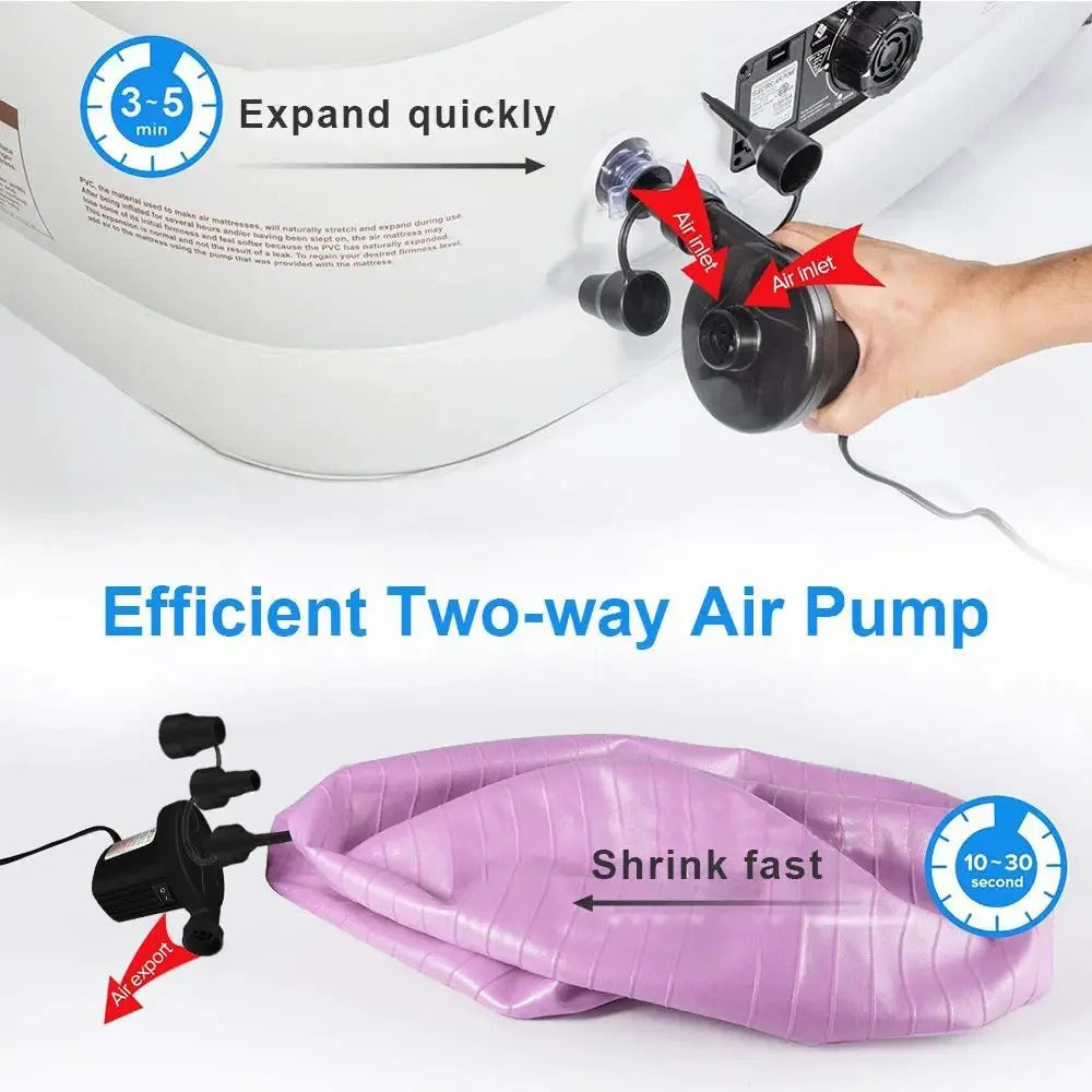 Outdoor Quick Air Pump Electric Air Cushion Camping Pump Portable Mini Air Mattress Swimming Pool Inflatable Blower Syringe