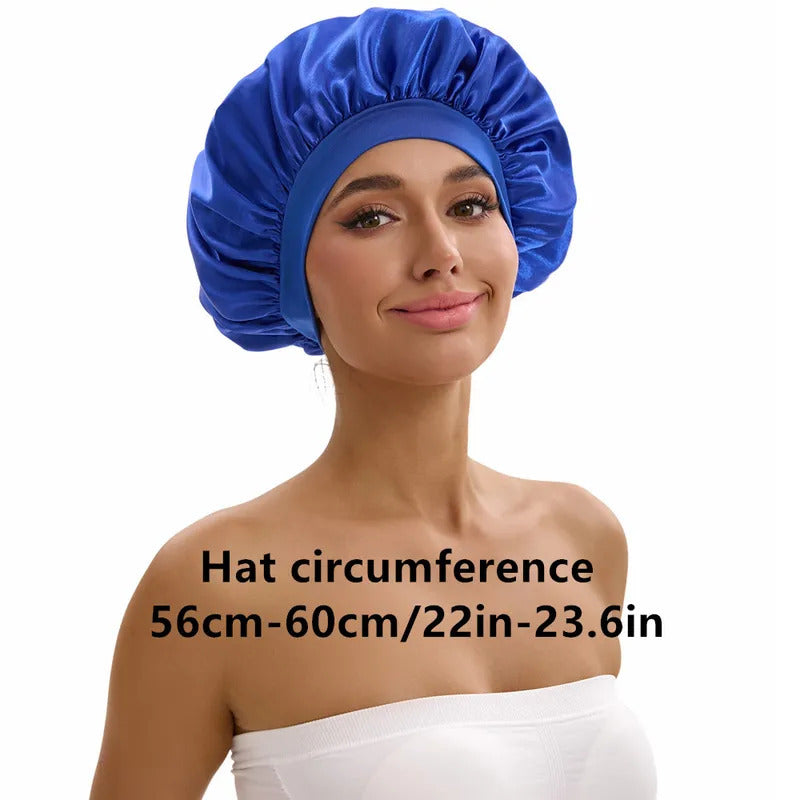 Satin Bonnet with a Wide Brim Perfect for Everyday Use During Showers.