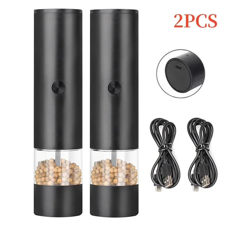 Rechargeable Electric Salt And Pepper Grinder Set-Peppercorn & Sea Salt Spice Shaker Mill Set With Adjustable Coarseness Durable