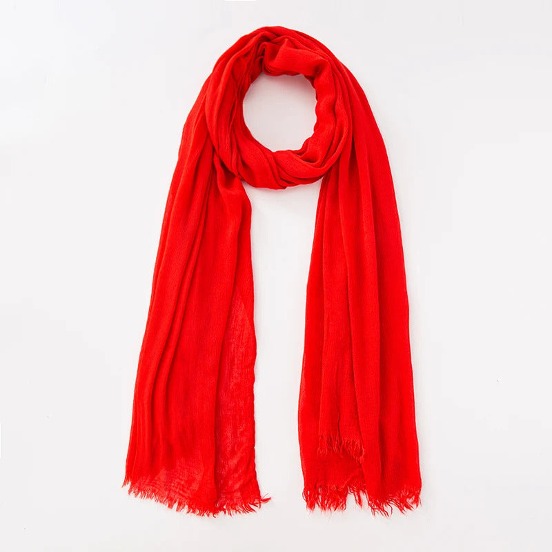 61 Colors Soft Cotton Viscose Scarf Rayon Material Muslim Hijab Mid Eastern Plain Solid Color Headscarf With Tassel