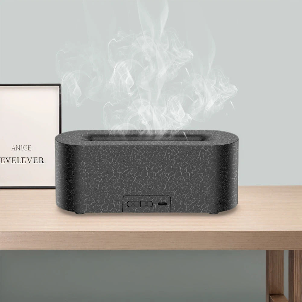 USB 7 Colorful Flame Aroma Diffuser Simulation Flame Humidifier Flame Aromatherapy Essential Oil Diffuser for Spa Yoga Gym