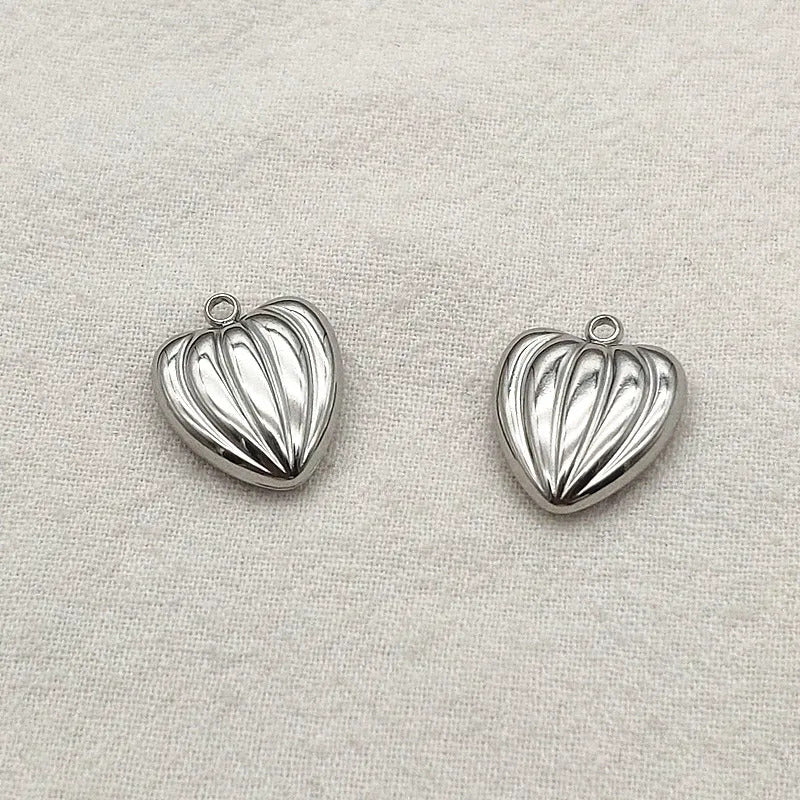 New Arrival! 15mm 50pcs Stainless Steel Pendant Heart Charm For Handmade Necklace/Earring DIY Parts,Jewelry Accessories Findings