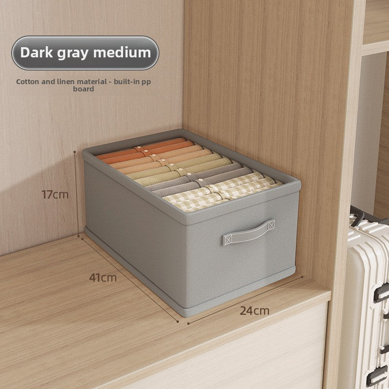 Drawer Style Wardrobe Storage Box Household Fabrics Clothes Pants without Lid Storage Cotton and Linen Storage Storage Basket Box