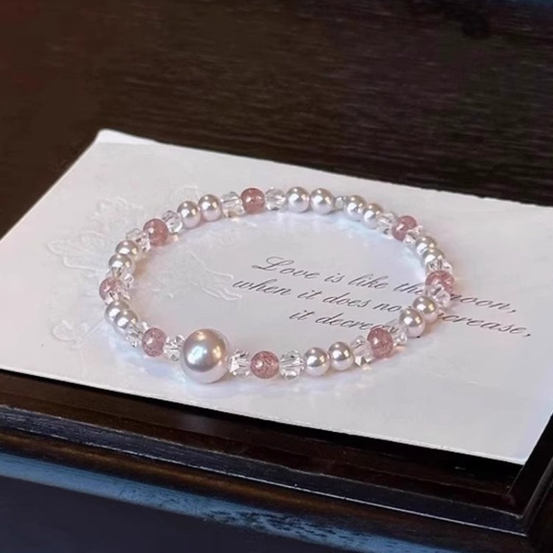 2025 New Beaded Agate Bracelet for Women, Niche Fashion, Exquisite Light Luxury, Versatile High-end Pearl Agate Bracelet