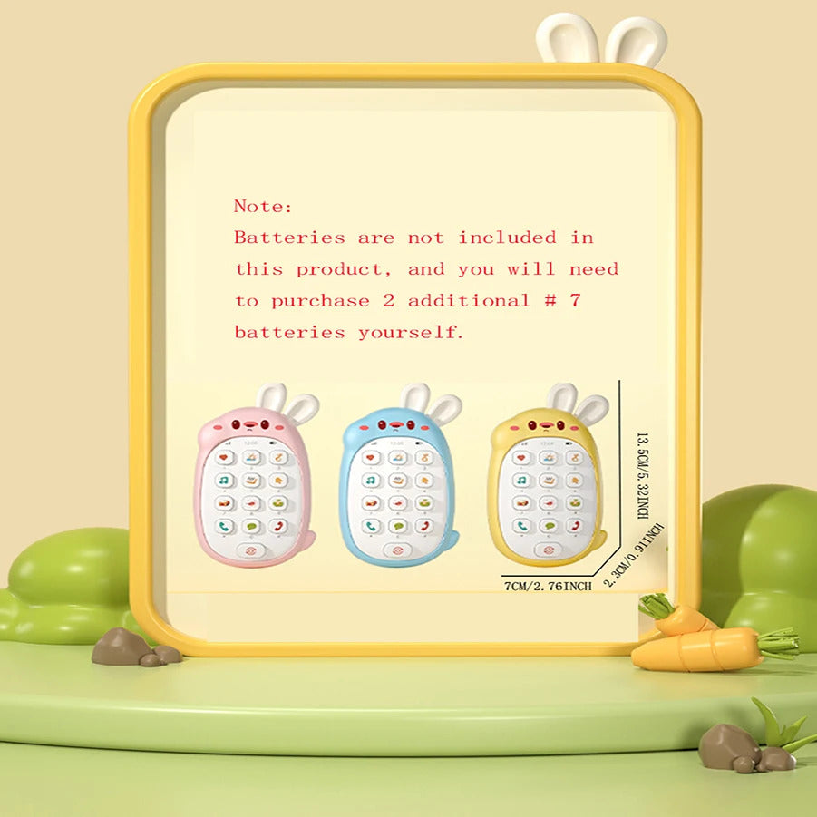 Children's rabbit toys mobile phones baby chewable puzzle multifunctional music phone male and female without battery