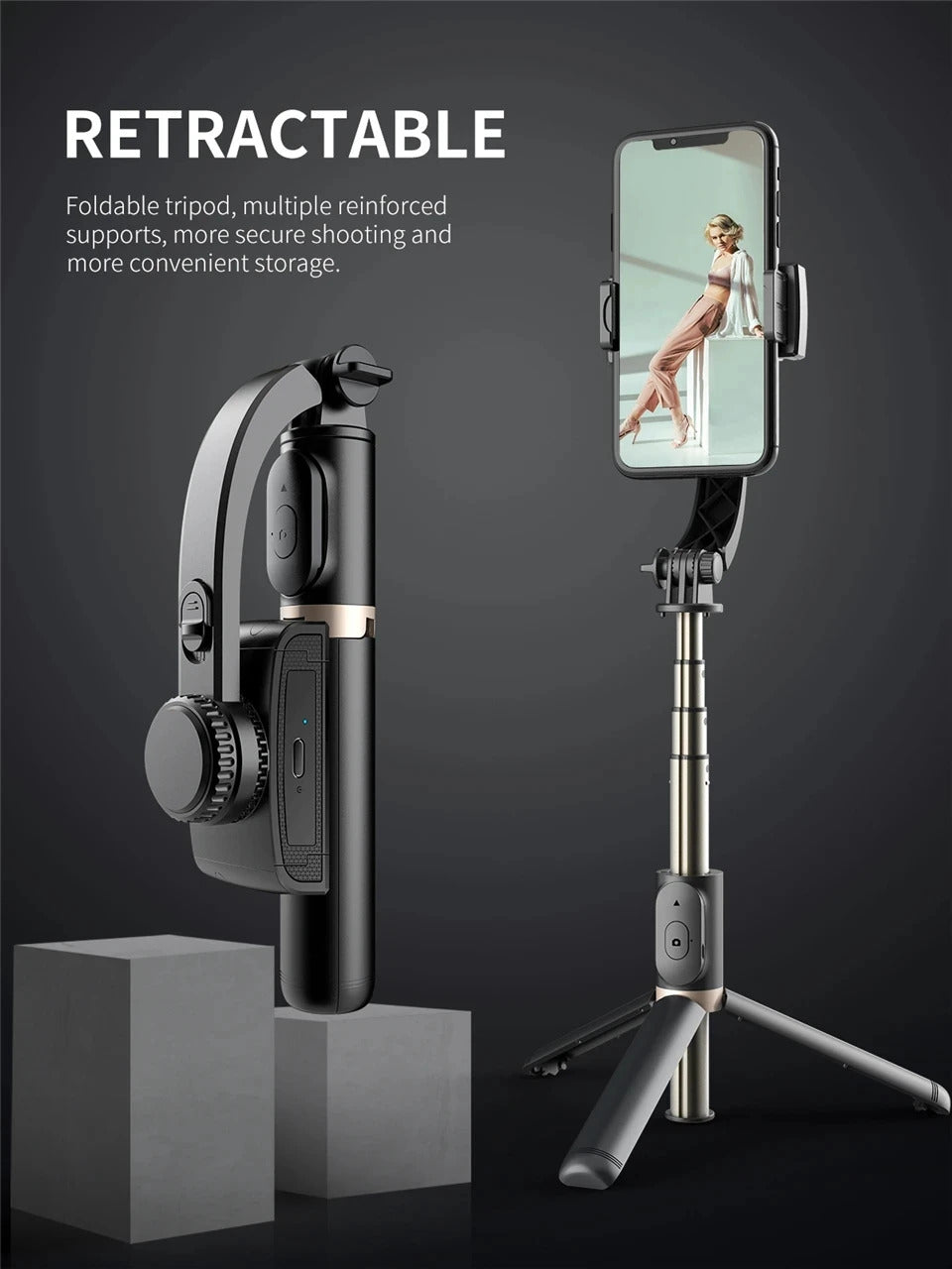 FANGTUOSI 2025 new Selfie Stick Stand Mobile Phone with microphone Support Wireless Gimbal Stabilizer For iPhone Android Holder