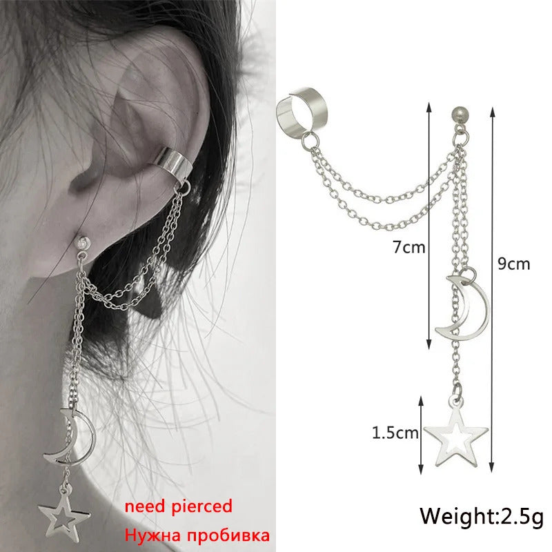 New Gold Color Metal Ear Cuff Non-Piercing Ear Clips Fake Cartilage Earrings Clip Earrings For Women Men Wholesale Ear Jewelry