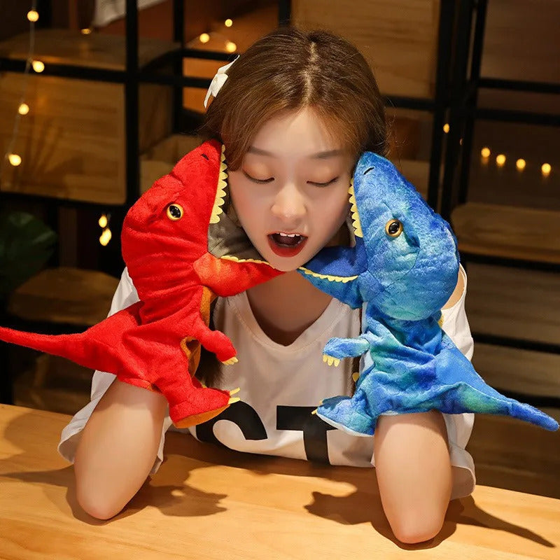 New Cute Glove Dinosaur Plush Hand Puppets Soft Stuffed Cartoon Telling Learning Funny Accompany Toy Baby Birthday Gift