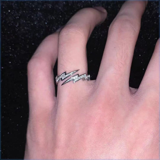 Lightning Ring Men's Light Luxury High-end Sense Distinctive Refined Ring Women