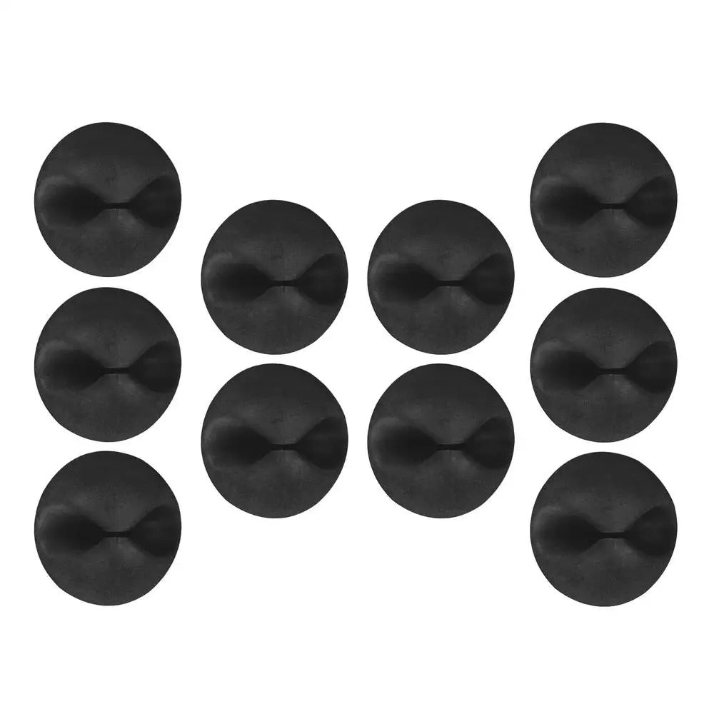10pcs Mini Adhesive Cable Winder Organizer USB Charging Cable Clip Silicone Charger Cable Holder for Home, Office, Car, Desk