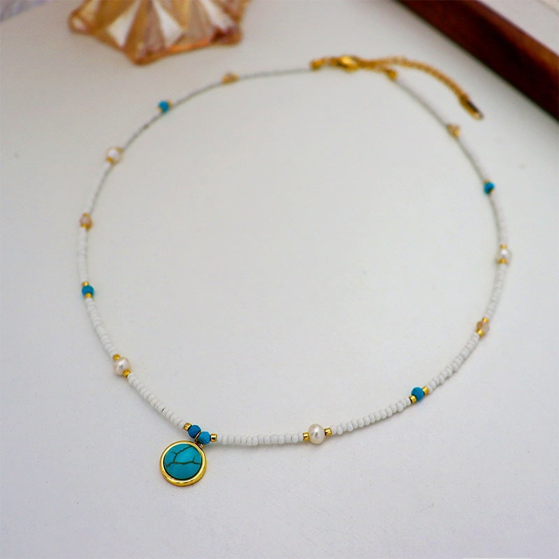 Turquoise Baroque Freshwater Pearl Bracelet Stacked Elegant Women's Bracelet