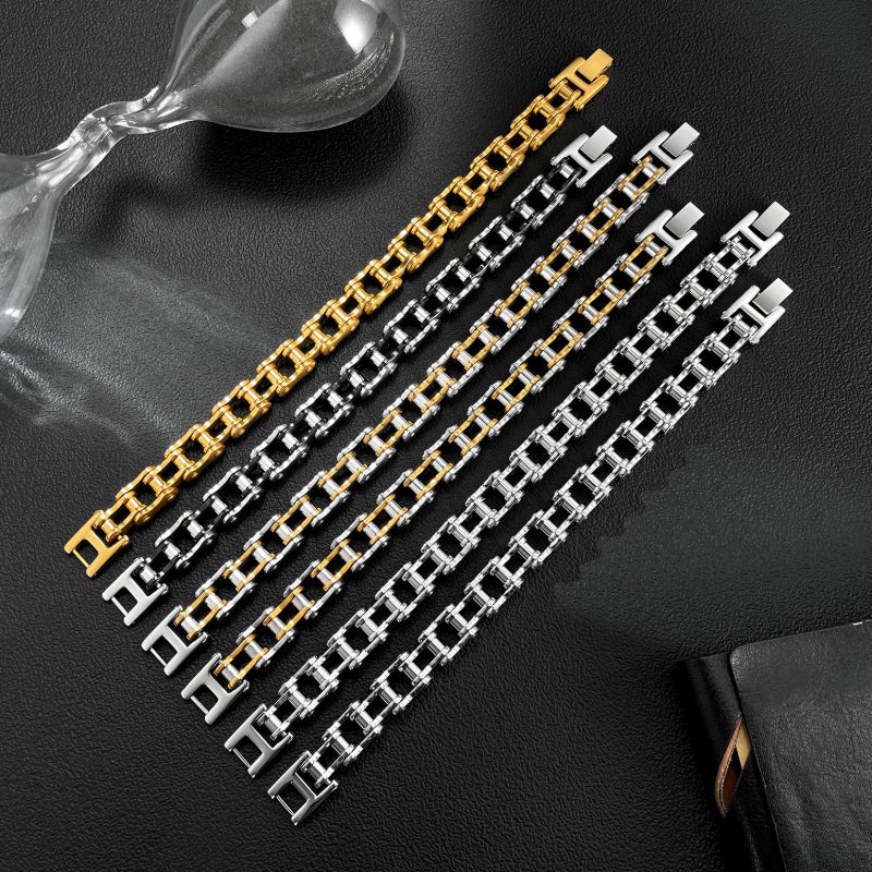 Bracelet Titanium Steel Men's Bracelet Rock Personalized Motorcycle Chain Bicycle Bracelet