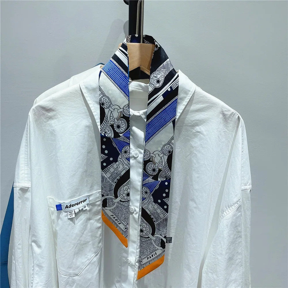 Fashion New Women's Twill Decorative Ribbon Small Scarf Binding Bag Handle Ribbon Hair Band Small Scarf Headband Scarf for Women