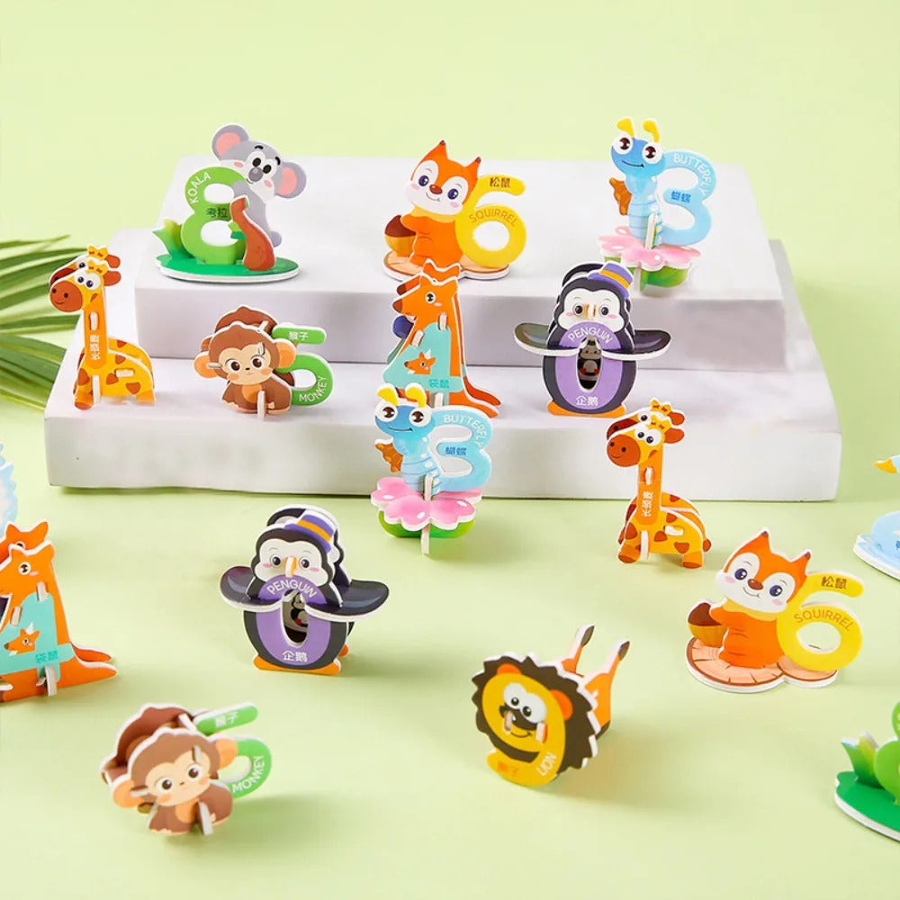 30pcs New Paper Jigsaw Puzzles 3D Early Education Puzzle Model Handmade Children's Toys Assembly Model Kids