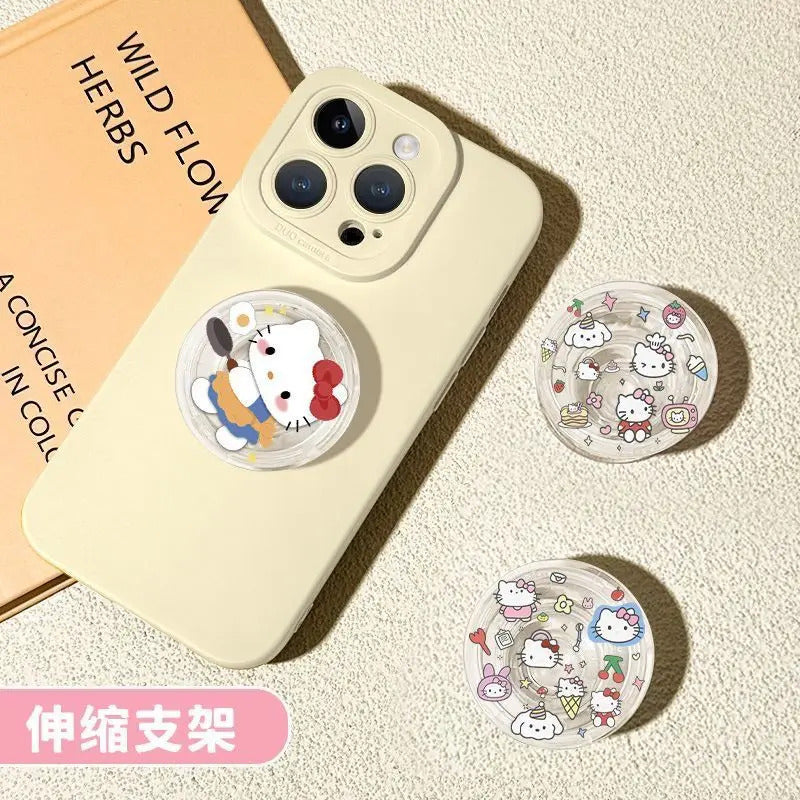 Sanrio HelloKitty Circular Airbag Bracket Ins Girl Heart 360 degree Rotating Adjustable Mobile Phone Holder Portable stand