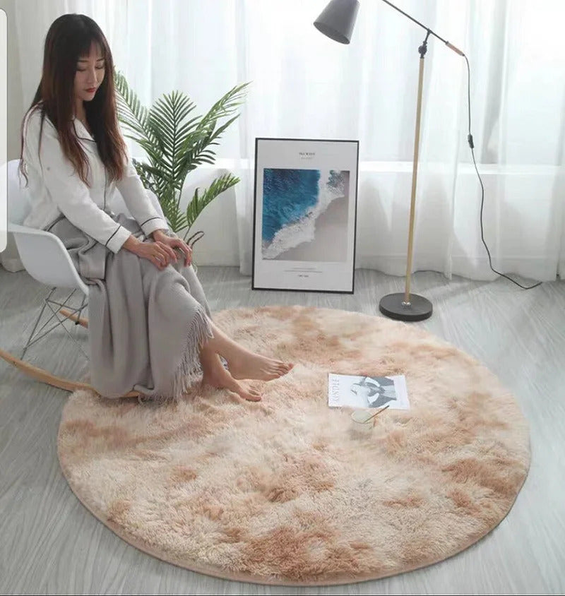 Plush Rugs Round Carpet For Living Room Sofa Foot Pad Fluffy Soft Kids Bedroom Cushion Balcony Hanging Basket Mat