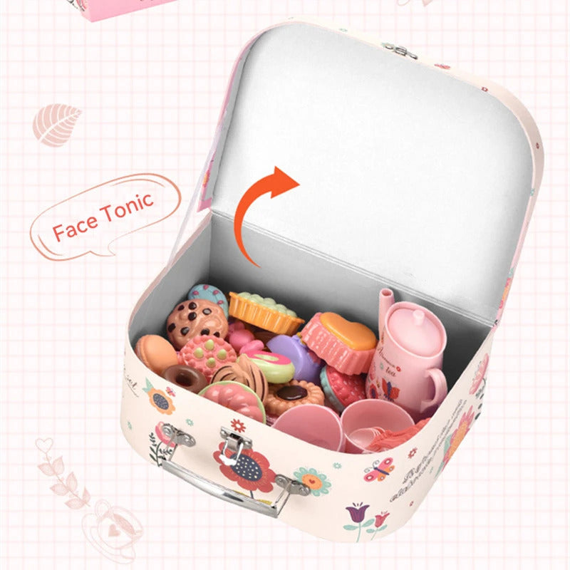 DIY Simulation Tea Food Cake Set Play House Kitchen Afternoon Tea Game Toys Gifts Pretend Play Toy For Children Kids Girls Gift