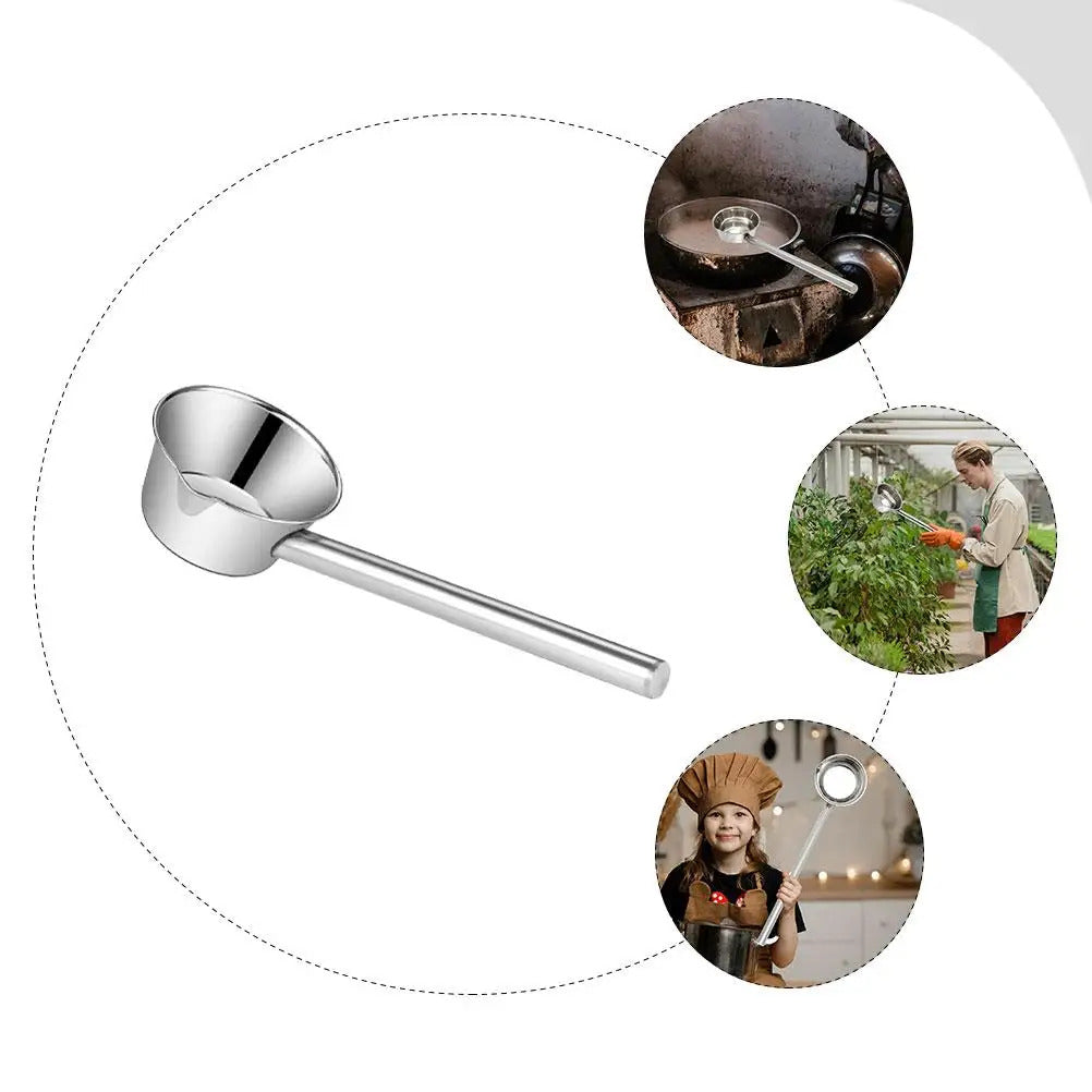 Extended Handle Ladle Long Handled Watering Plants Garden Kitchen Tools Stainless Steel Scoop Soup Spoon for Dining