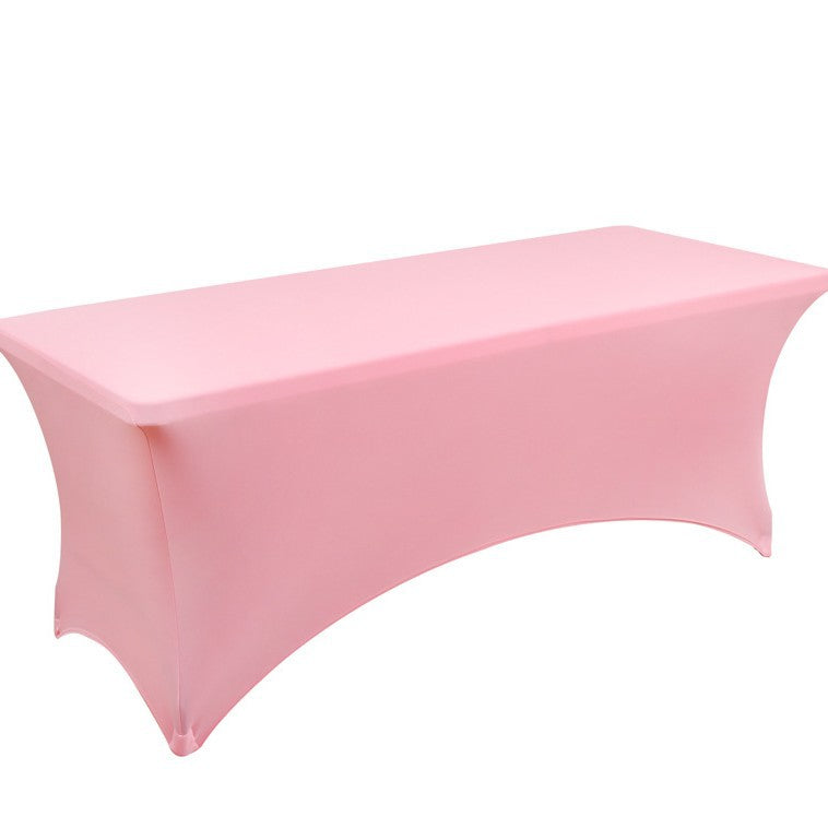 Elastic 6FT Rectangular Table Cover Full Coverage Tablecloth Outdoor Wedding Banquet Event Cocktail Fan-shaped Tablecloth Table Cover