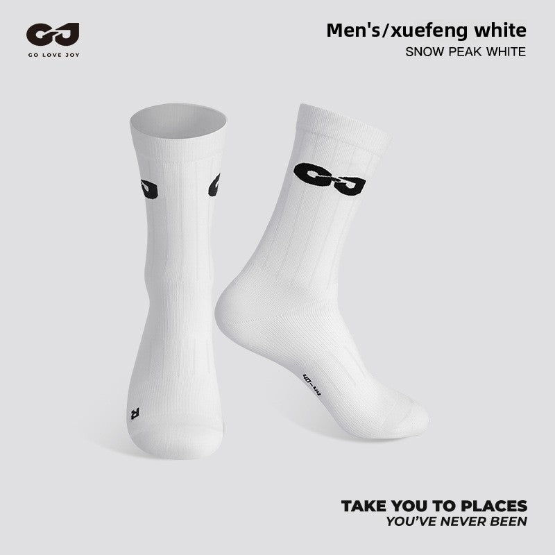 Outdoor Sports Cycling Socks for Men and Women, Breathable, Sweat-Absorbent, Quick-Drying, Odor-Resistant, Lycra, Basketball, Soccer, Running, Mid-Calf Socks