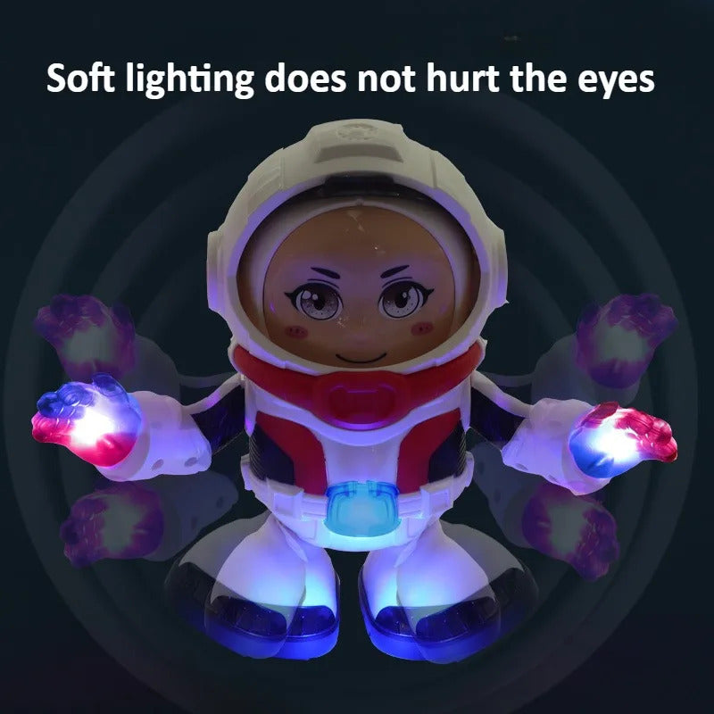 Electric Cartoon Astronaut Toy Can Cover The Head Simulation Astronaut Dancing Toy with Dynamic Light Space Dance ABS Material