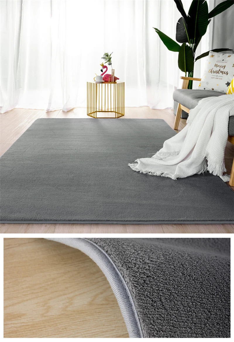 Grey Rugs Living Room Sofa Area Coral Velvet Carpet In The Bedroom Thicken Balcony Cushion Antiskid Kid Bedside Floor Home Decor