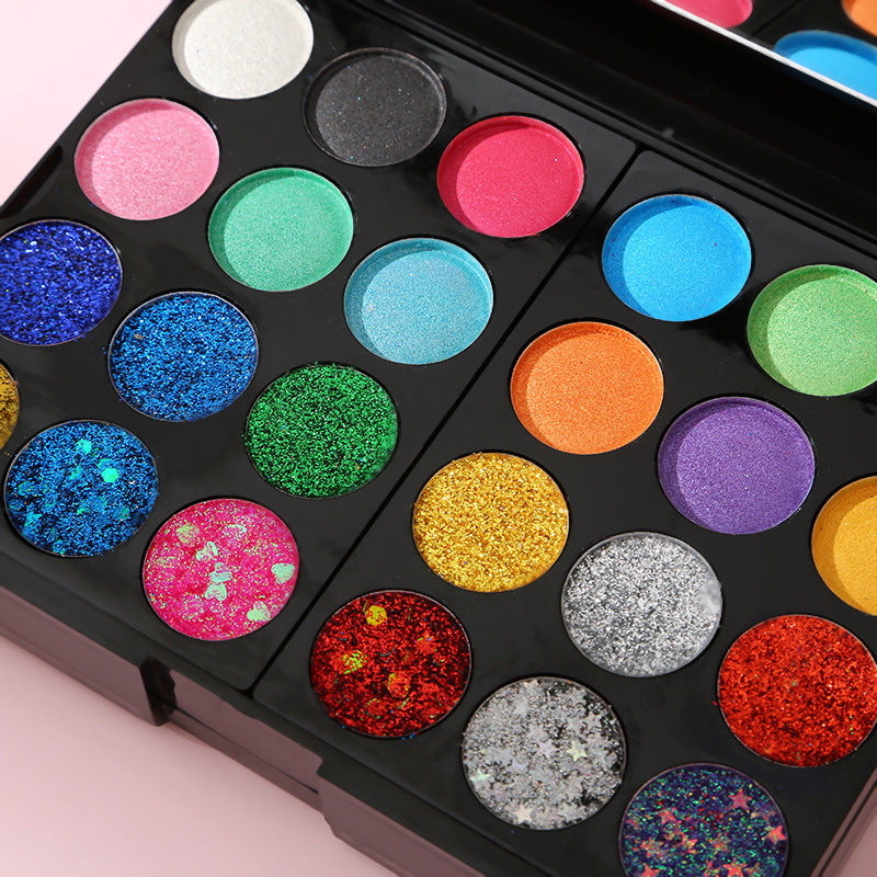 Ashariya 39-Color Eyeshadow Palette Lip Mud Contour Eyeshadow Blush Student Daily Makeup Supplies Cosmetics Eyeshadow