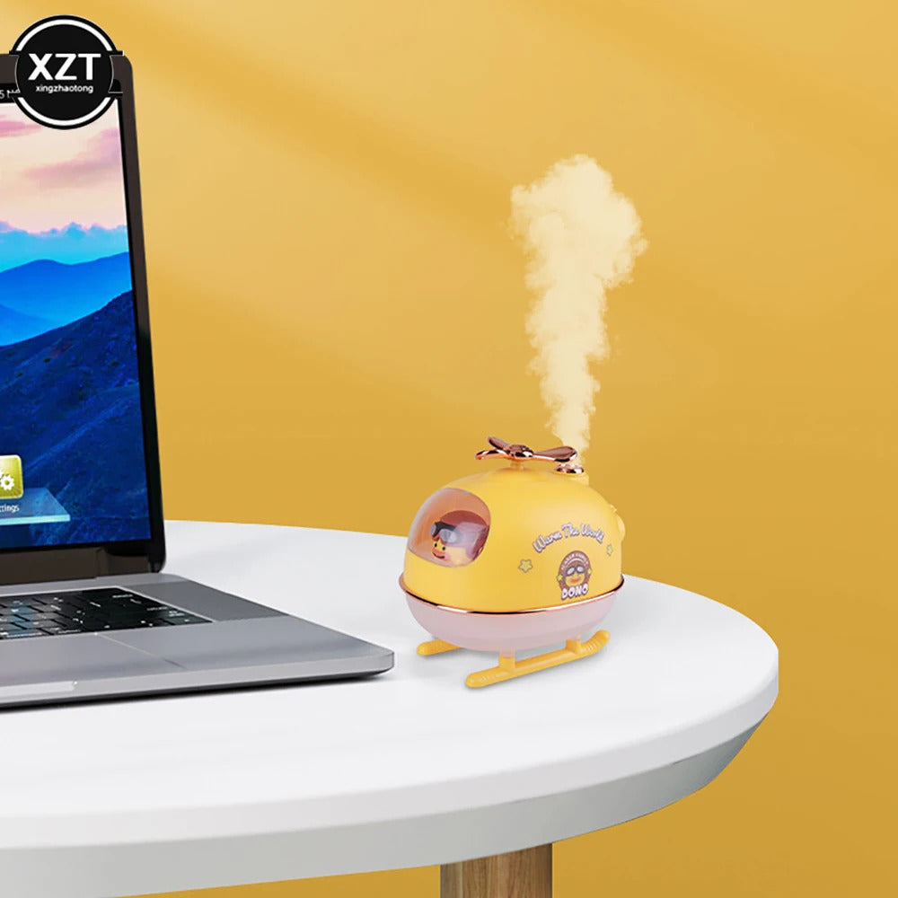 Creative Helicopter Mini Air Humidifier Office Home Room Aromatic Ultrasonic spray Cute Favorite Desktop Humidifier Aromatherapy