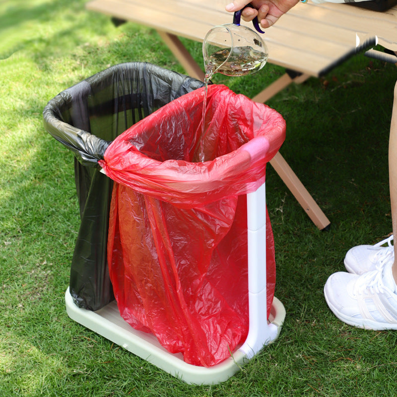 Hangable Trash Rack Outdoor Large Trash Bag Holder Portable Household Trash Storage Rack Plastic Stand