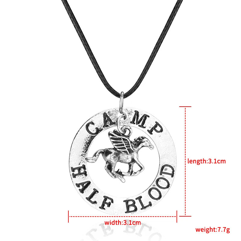 Blood Flying Horse Pendants Necklaces for Men Women Percy Jackson CAMP HALF Necklace Fashion Charm Jewelry Accessories Gifts