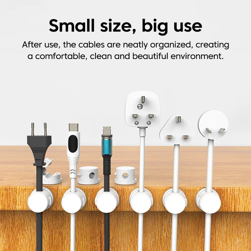 360° Rotatable Magnetic Cable Organizer Desk Cable Clip Cable Holder Wire Keeper Cord Charging Cable Management for Home Office