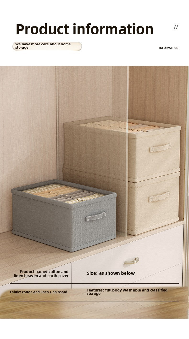 Drawer Style Wardrobe Storage Box Household Fabrics Clothes Pants without Lid Storage Cotton and Linen Storage Storage Basket Box