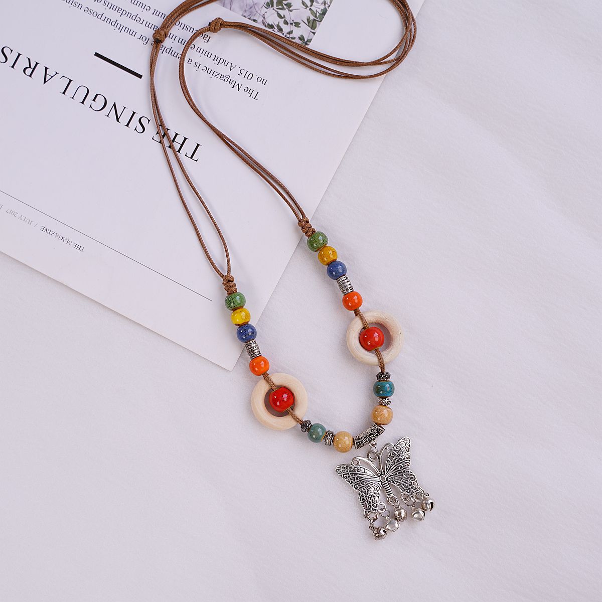 Jingdezhen Ceramic Necklace Women's Light Luxury Niche Autumn and Winter Sweater Necklace
