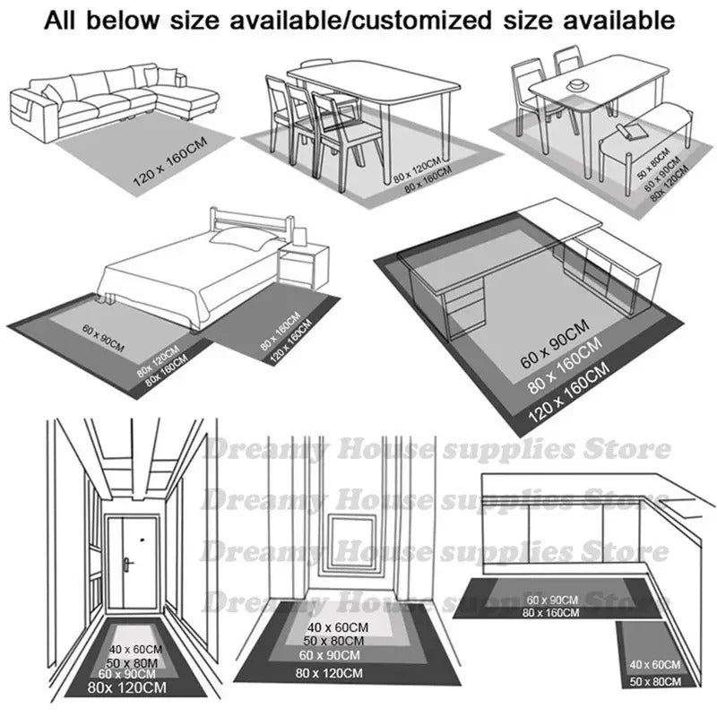 Luxury Computer Chair Mat Study Tables Floor Carpet Non-slip Modern Rugs for Bedroom Home Decoration Hall Doorway Mats alfombras