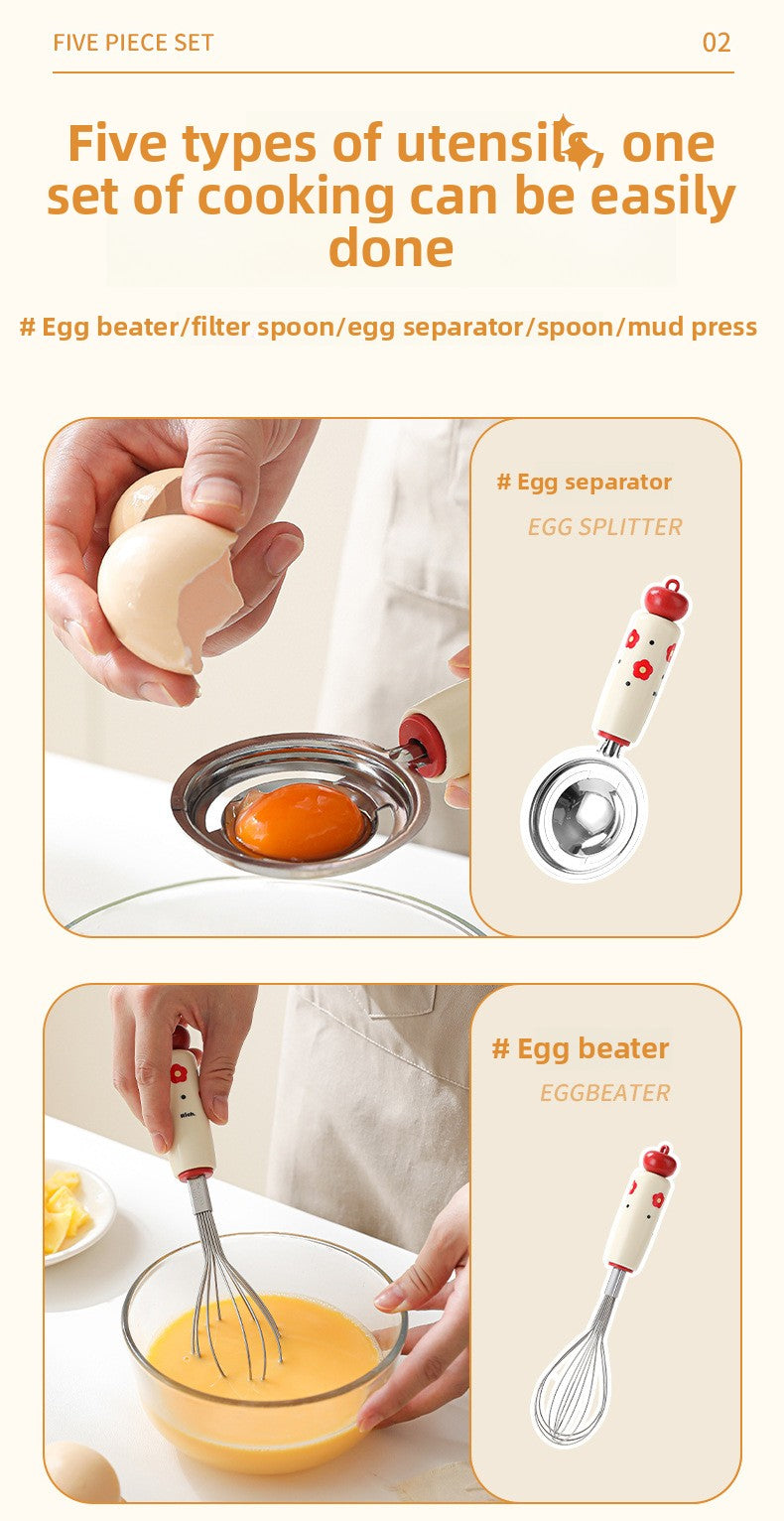 Potato puree press stainless steel baby food baking suit flour sieve egg strainer