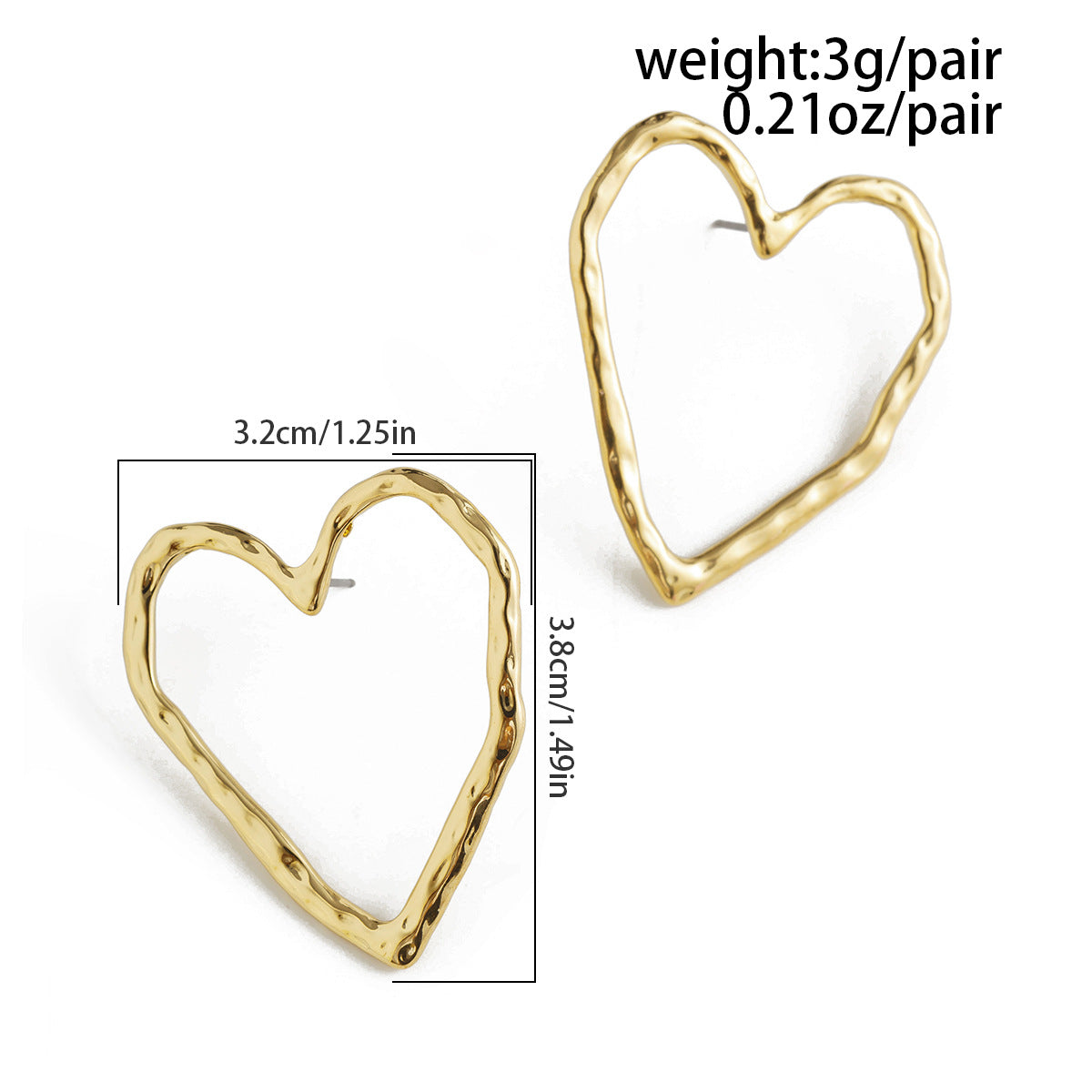 Personalized pleated hollow heart earrings various combinations of sunflower alloy earrings
