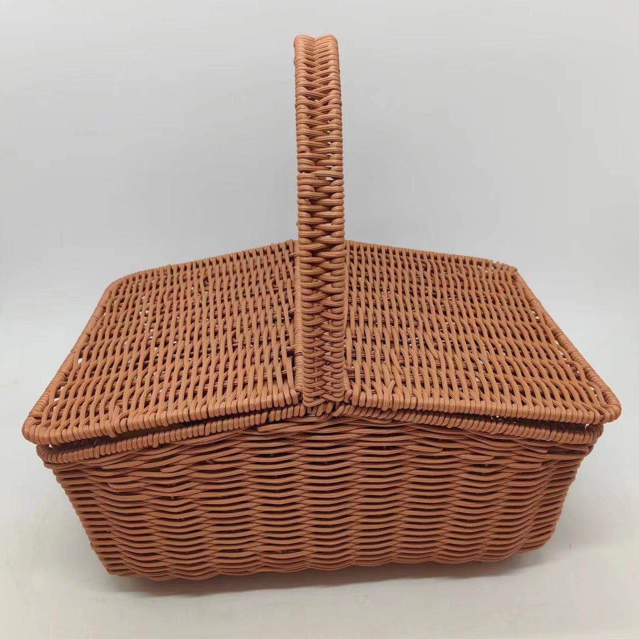 Imitation Rattan Fruit Basket Large Household Storage Basket Picnic Basket Handwoven Egg Basket Grocery Basket